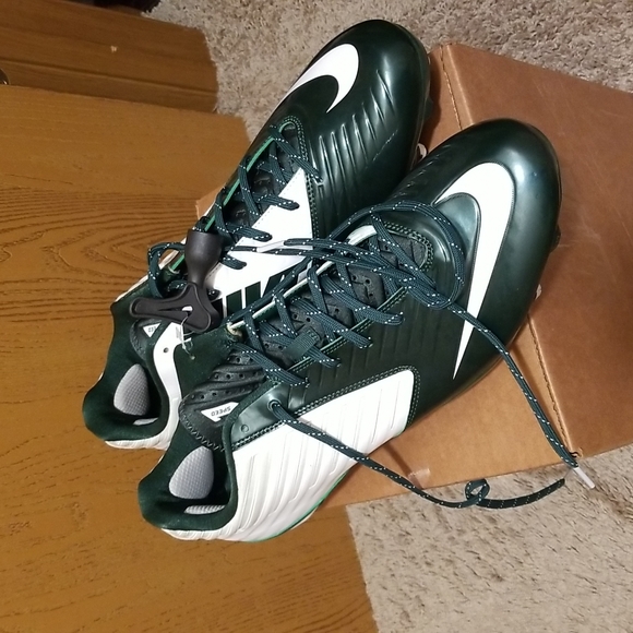 NIKE SIZE 16 GREEN WHITE VAPOR SPEED REPLACEABLE FOOTBALL CLEATS COMES WITH TOOL - Picture 7 of 12